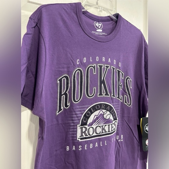 '47 Men's XL Colorado Rockies Purple Cooperstown Franklin T-Shirt NWT - Picture 2 of 9